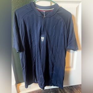 Wilson Navy Short-Sleeve Half-Zip Performance Top